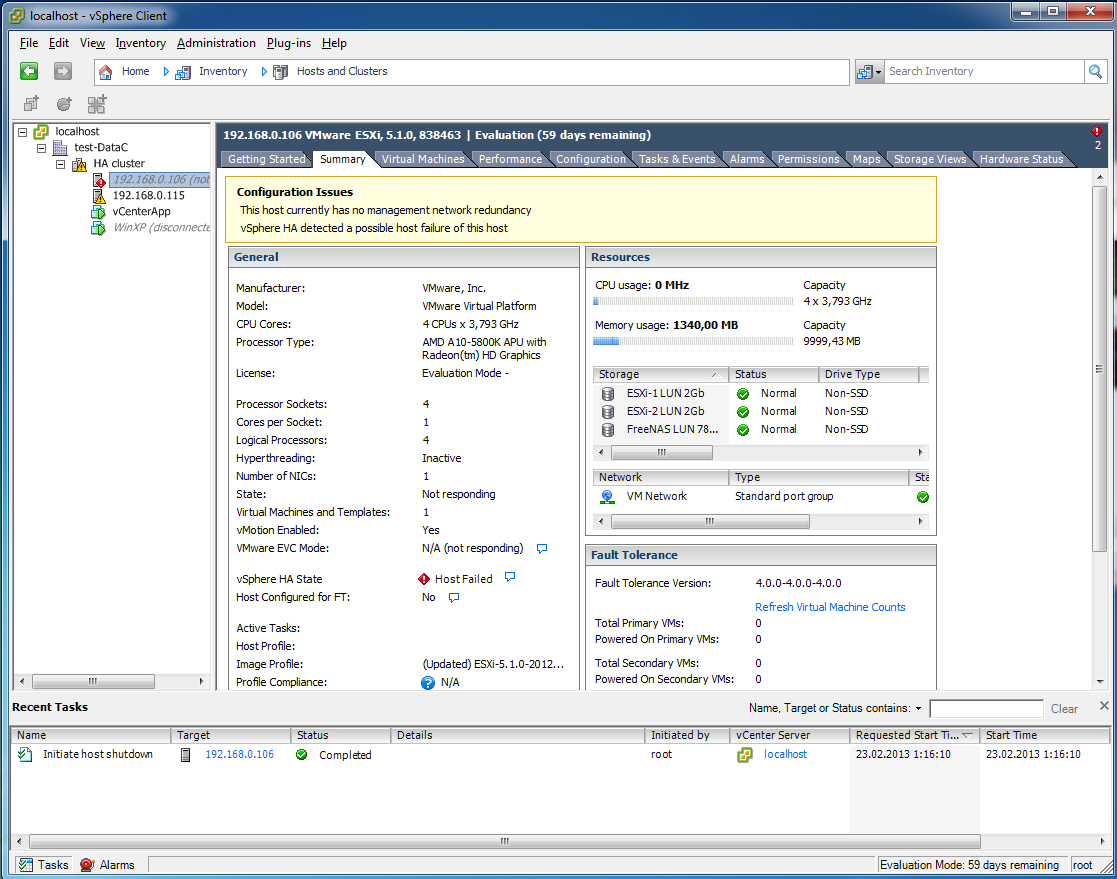 vmware ha cluster -