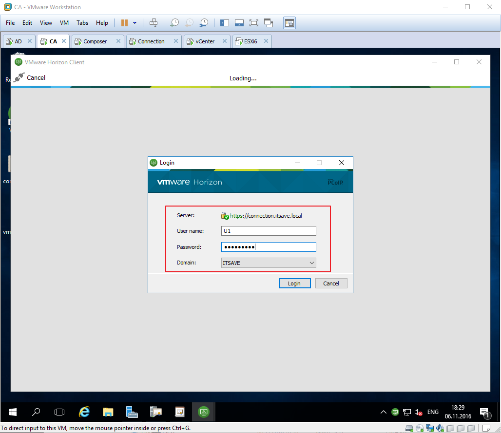 vmware horizon 7 desktop pool -